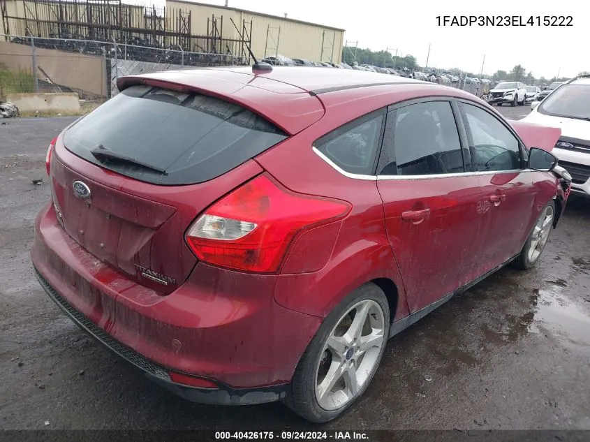 2014 Ford Focus Titanium VIN: 1FADP3N23EL415222 Lot: 40426175