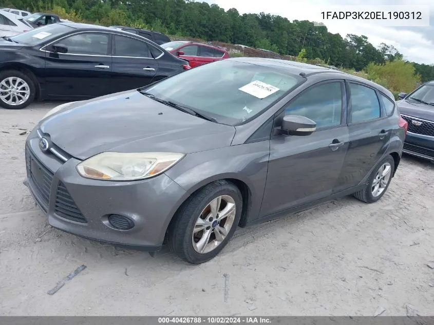 2014 Ford Focus Se VIN: 1FADP3K20EL190312 Lot: 40426788