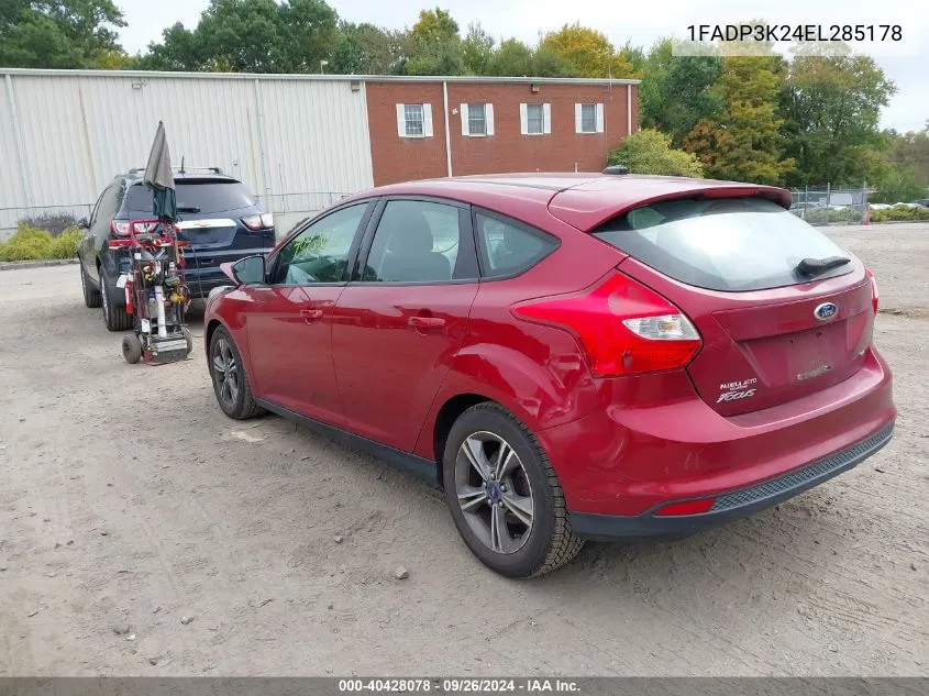 2014 Ford Focus Se VIN: 1FADP3K24EL285178 Lot: 40428078