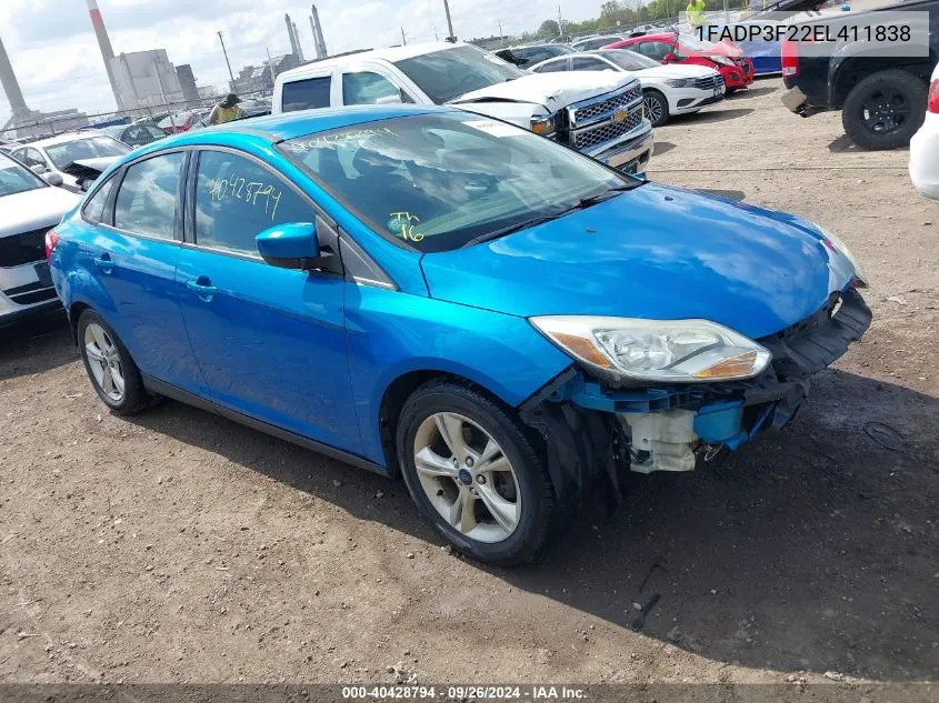 2014 Ford Focus Se VIN: 1FADP3F22EL411838 Lot: 40428794