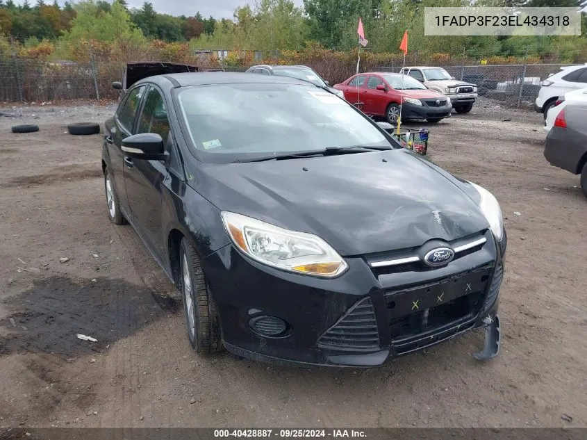 2014 Ford Focus Se VIN: 1FADP3F23EL434318 Lot: 40428887