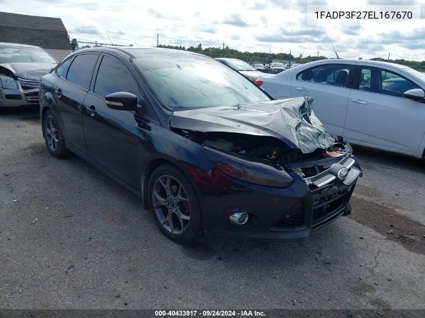 2014 Ford Focus Se VIN: 1FADP3F27EL167670 Lot: 40433917