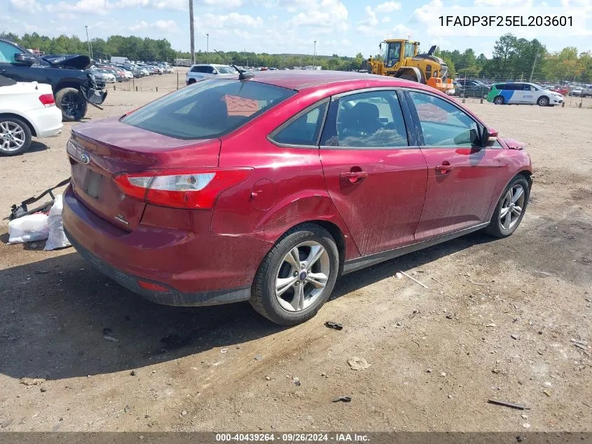 2014 Ford Focus Se VIN: 1FADP3F25EL203601 Lot: 40439264