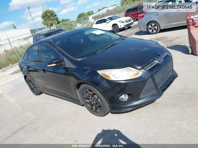 2014 Ford Focus Se VIN: 1FADP3F21EL240645 Lot: 40440157