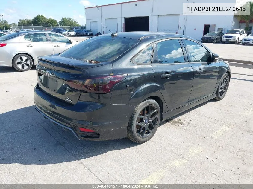 2014 Ford Focus Se VIN: 1FADP3F21EL240645 Lot: 40440157