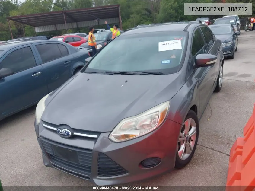 2014 Ford Focus Se VIN: 1FADP3F2XEL108712 Lot: 40443478