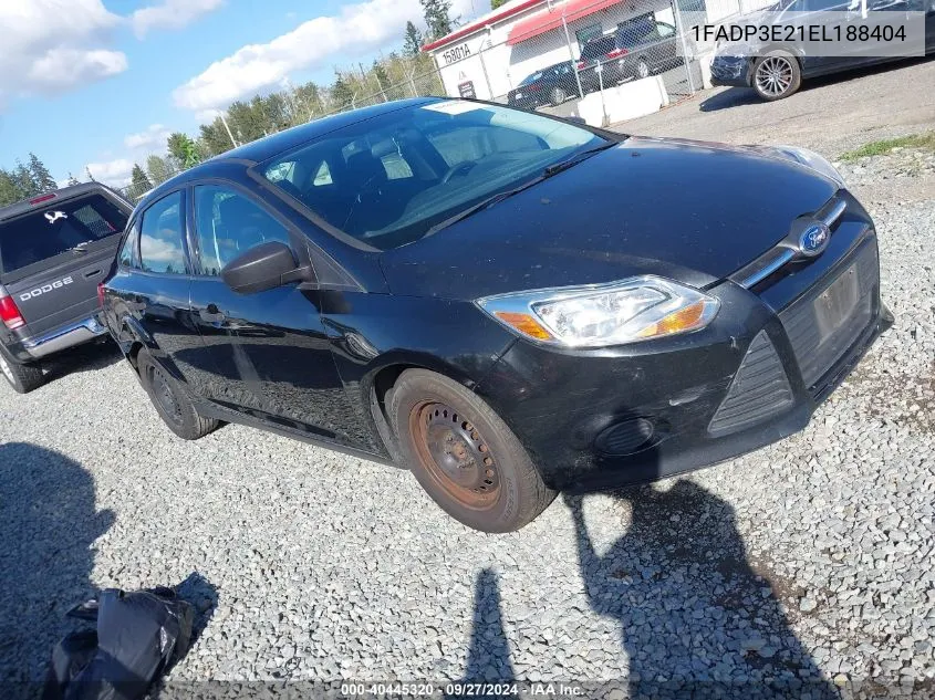 2014 Ford Focus S VIN: 1FADP3E21EL188404 Lot: 40445320