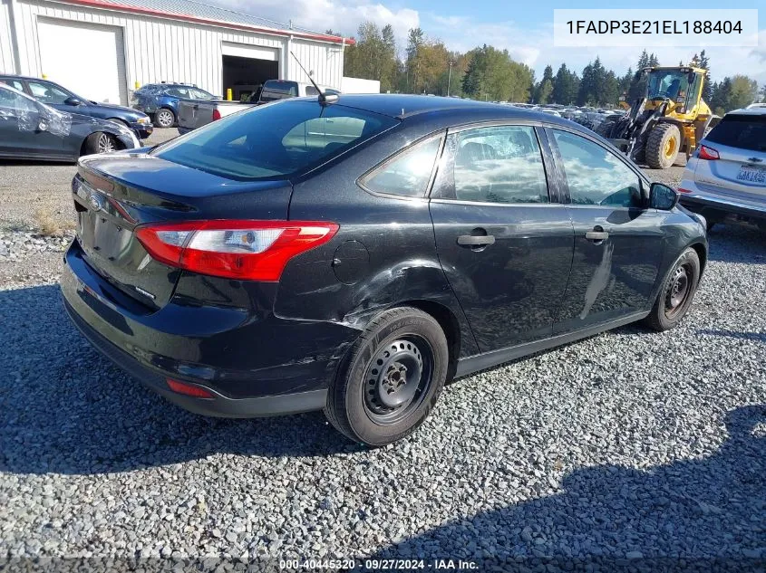 2014 Ford Focus S VIN: 1FADP3E21EL188404 Lot: 40445320