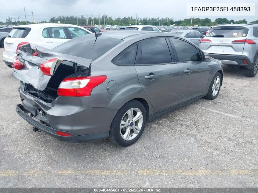 2014 Ford Focus Se VIN: 1FADP3F25EL458393 Lot: 40445681