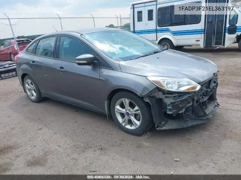 2014 Ford Focus Se VIN: 1FADP3F21EL363197 Lot: 40456535