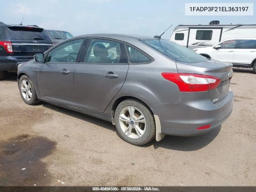 2014 Ford Focus Se VIN: 1FADP3F21EL363197 Lot: 40456535