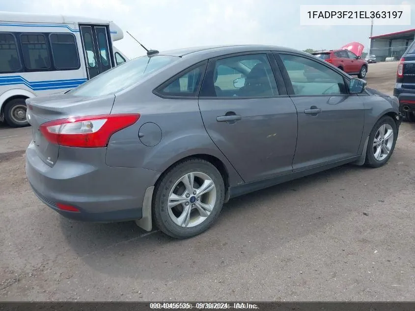 2014 Ford Focus Se VIN: 1FADP3F21EL363197 Lot: 40456535