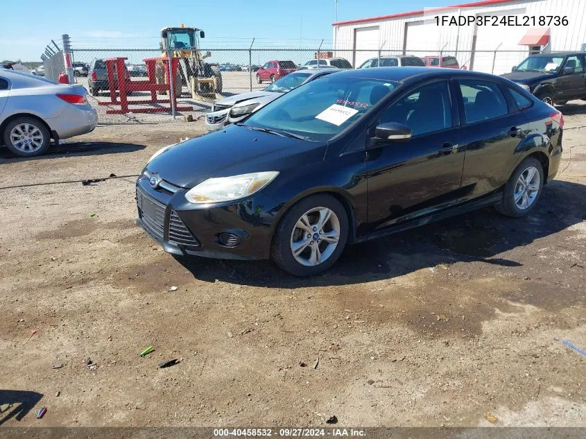 2014 Ford Focus Se VIN: 1FADP3F24EL218736 Lot: 40458532