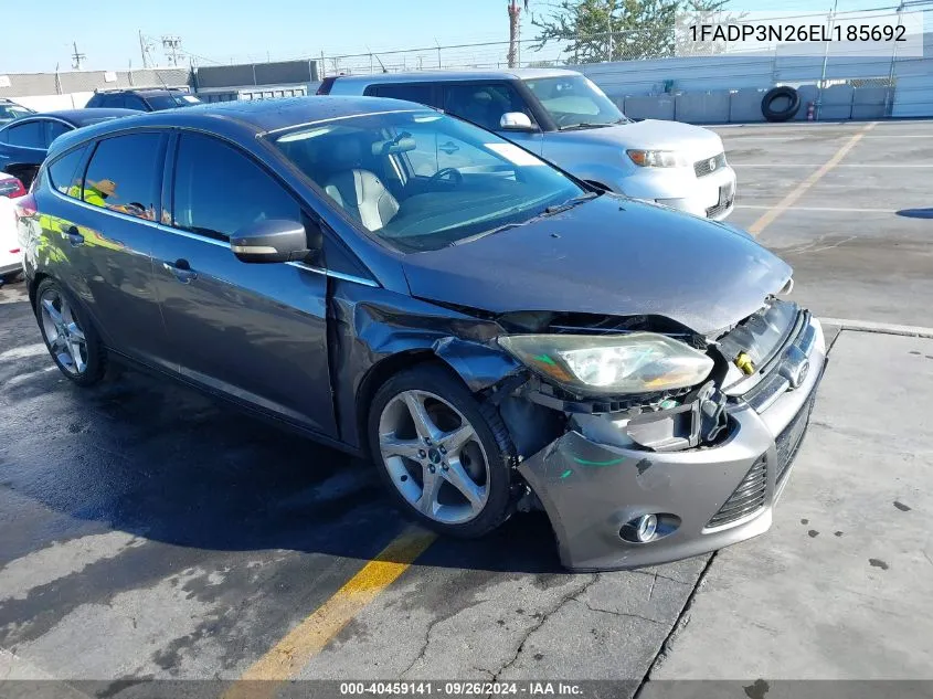 2014 Ford Focus Titanium VIN: 1FADP3N26EL185692 Lot: 40459141