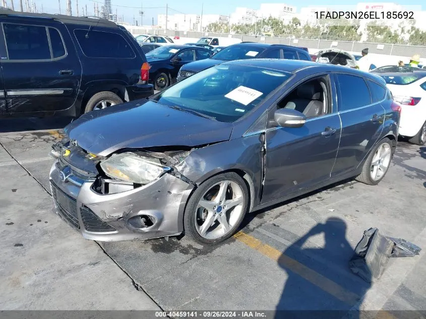 2014 Ford Focus Titanium VIN: 1FADP3N26EL185692 Lot: 40459141