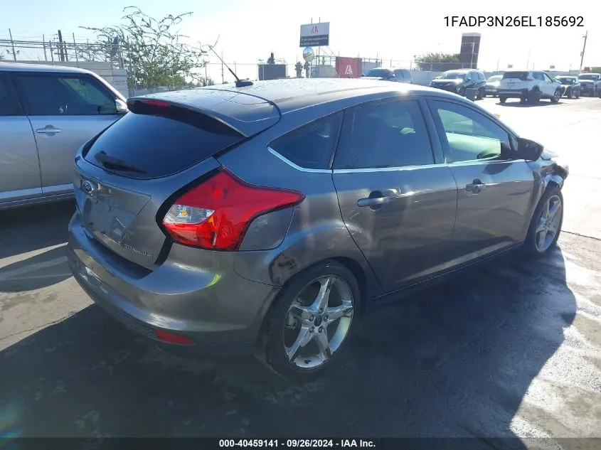 2014 Ford Focus Titanium VIN: 1FADP3N26EL185692 Lot: 40459141