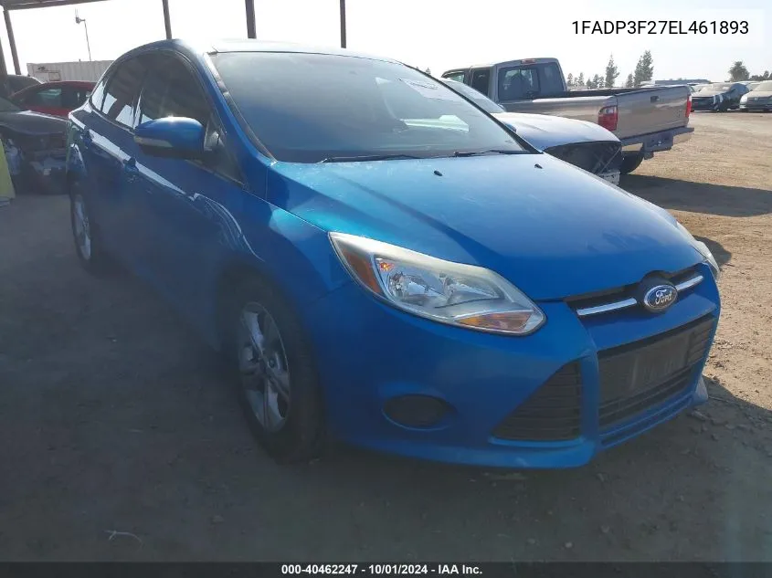 2014 Ford Focus Se VIN: 1FADP3F27EL461893 Lot: 40462247