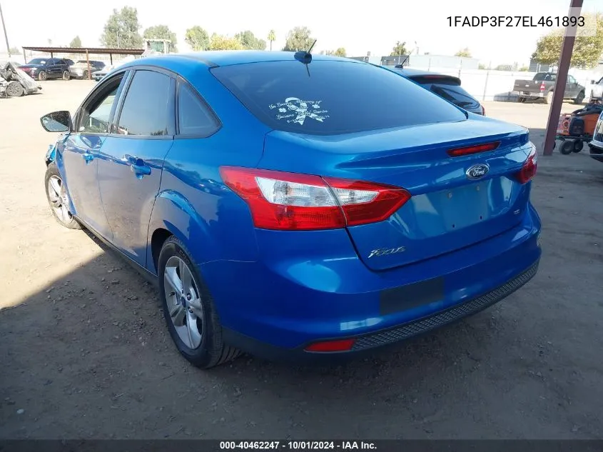 2014 Ford Focus Se VIN: 1FADP3F27EL461893 Lot: 40462247