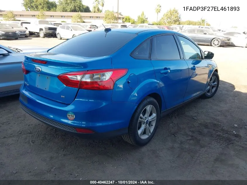 2014 Ford Focus Se VIN: 1FADP3F27EL461893 Lot: 40462247