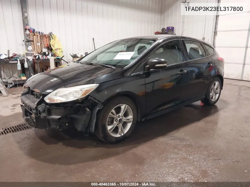 2014 Ford Focus Se VIN: 1FADP3K23EL317800 Lot: 40463365