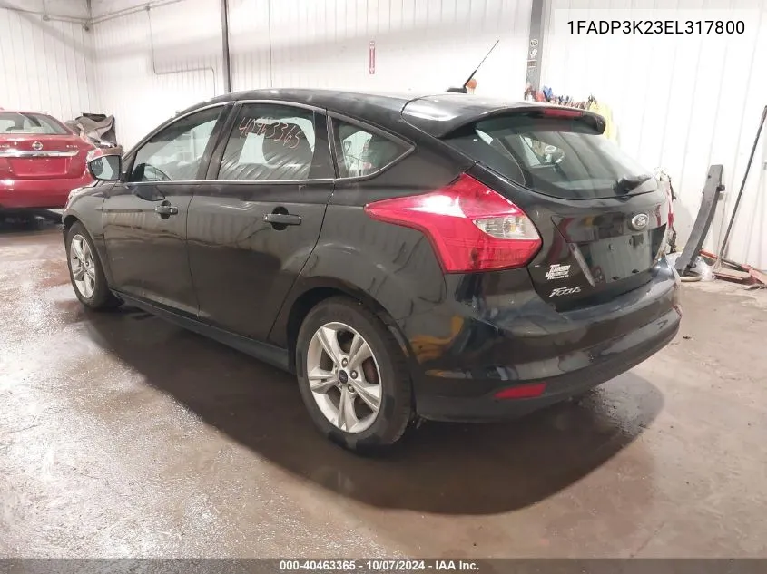 2014 Ford Focus Se VIN: 1FADP3K23EL317800 Lot: 40463365