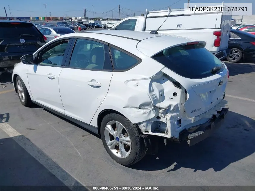 2014 Ford Focus Se VIN: 1FADP3K23EL378791 Lot: 40465751