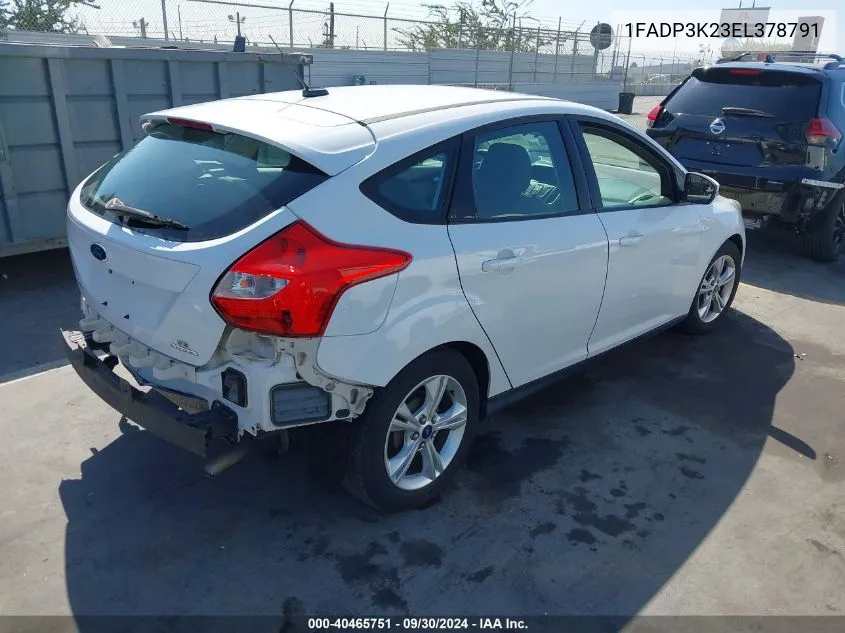 2014 Ford Focus Se VIN: 1FADP3K23EL378791 Lot: 40465751