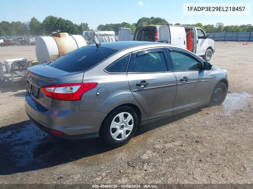 2014 Ford Focus S VIN: 1FADP3E29EL218457 Lot: 40466720