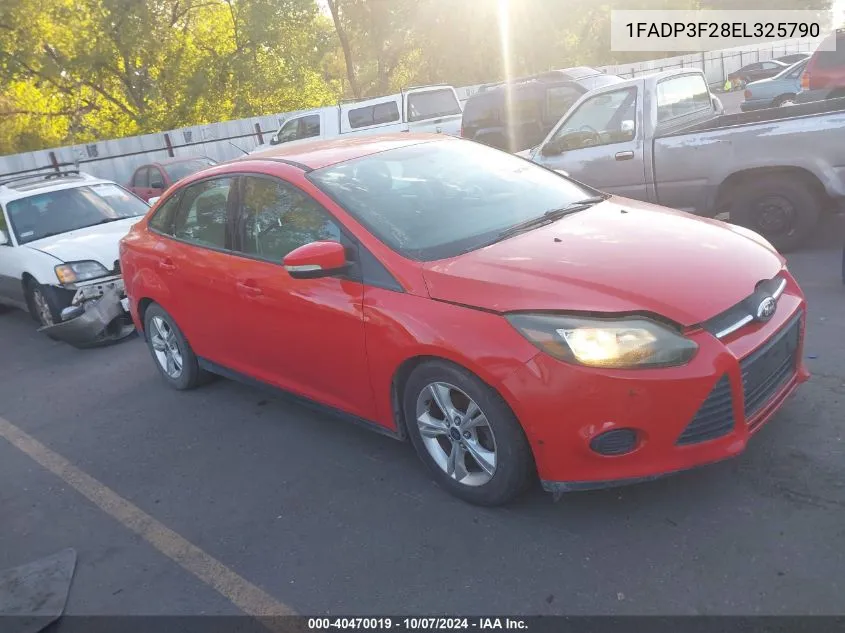 2014 Ford Focus Se VIN: 1FADP3F28EL325790 Lot: 40470019