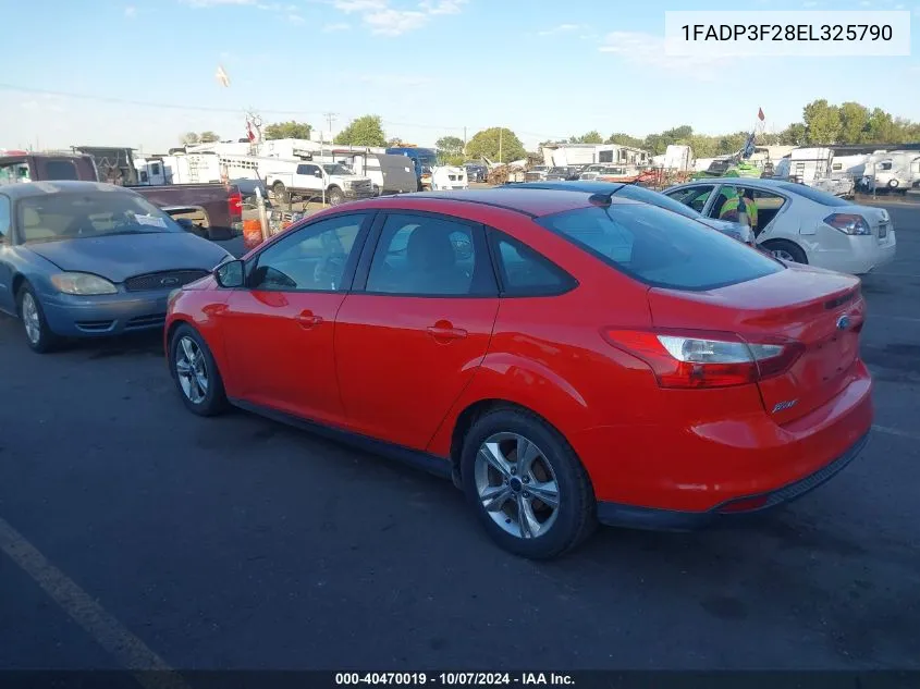 2014 Ford Focus Se VIN: 1FADP3F28EL325790 Lot: 40470019