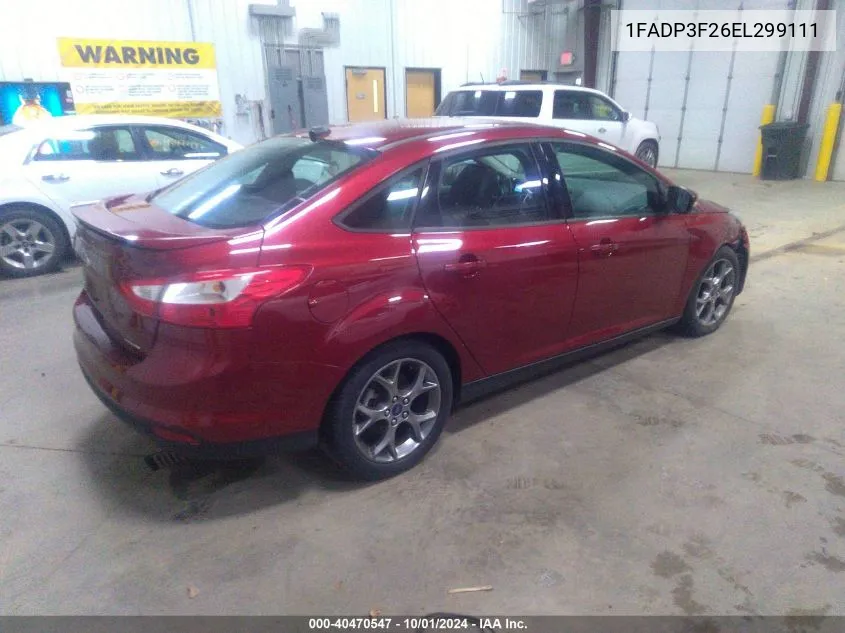 2014 Ford Focus Se VIN: 1FADP3F26EL299111 Lot: 40470547