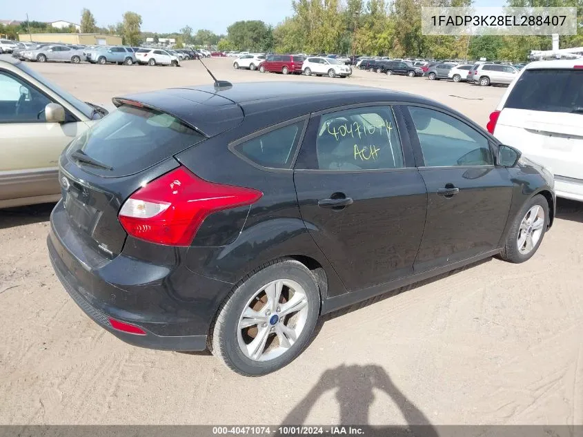 2014 Ford Focus Se VIN: 1FADP3K28EL288407 Lot: 40471074