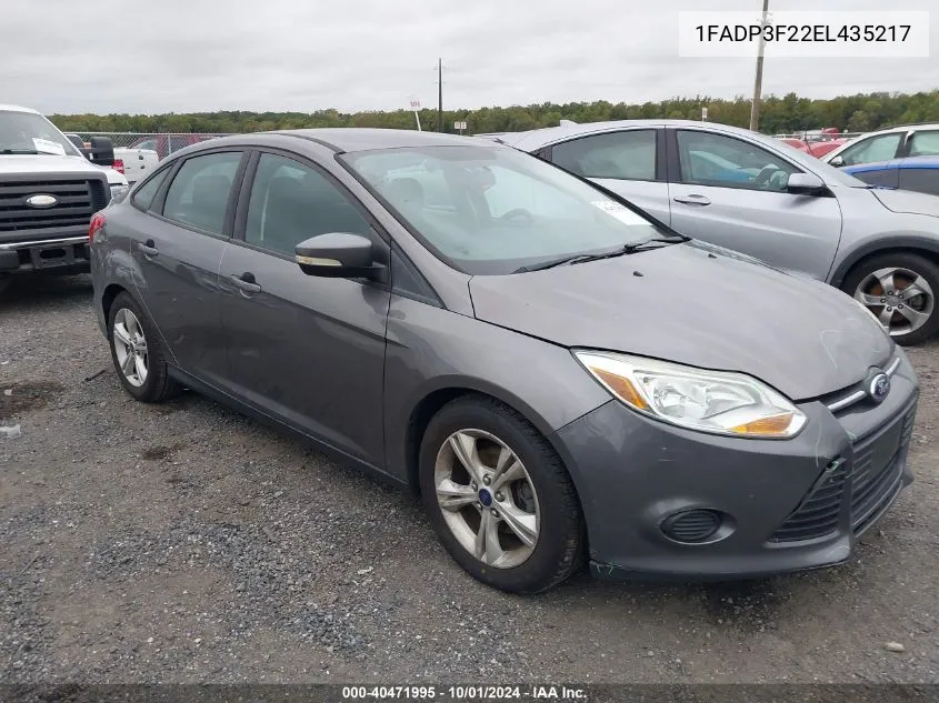 2014 Ford Focus Se VIN: 1FADP3F22EL435217 Lot: 40471995