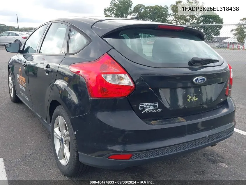 2014 Ford Focus Se VIN: 1FADP3K26EL318438 Lot: 40474833