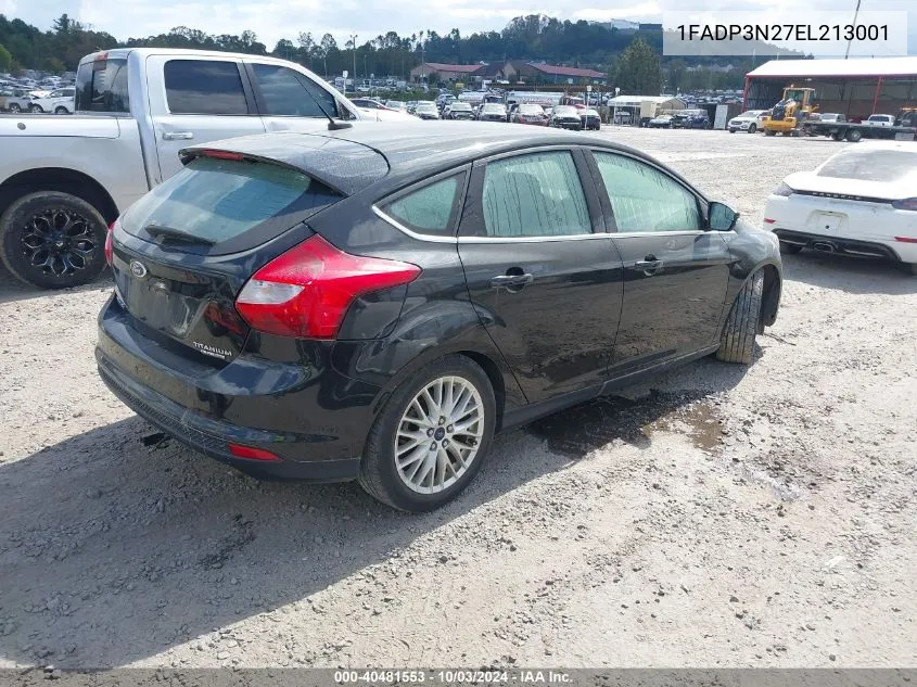 2014 Ford Focus Titanium VIN: 1FADP3N27EL213001 Lot: 40481553