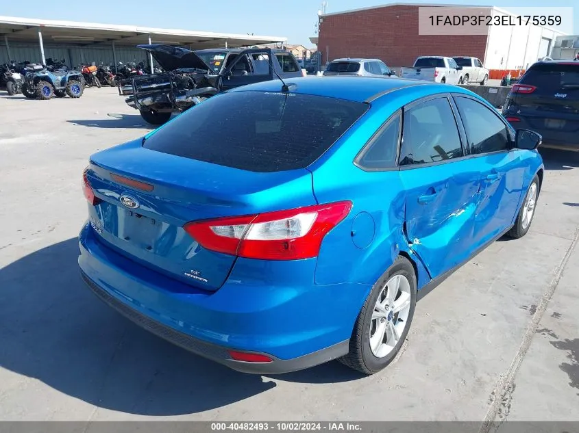 2014 Ford Focus Se VIN: 1FADP3F23EL175359 Lot: 40482493