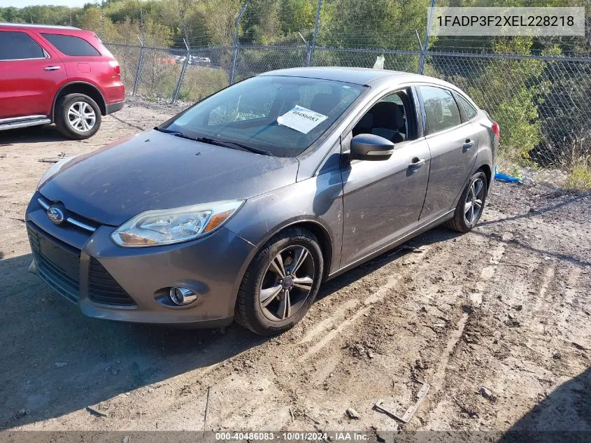 2014 Ford Focus Se VIN: 1FADP3F2XEL228218 Lot: 40486083