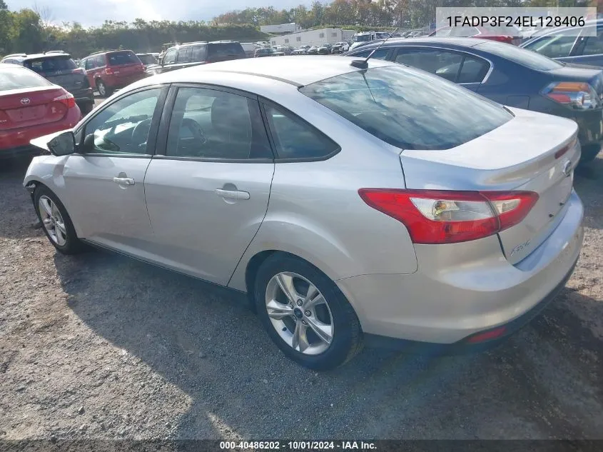 2014 Ford Focus Se VIN: 1FADP3F24EL128406 Lot: 40486202