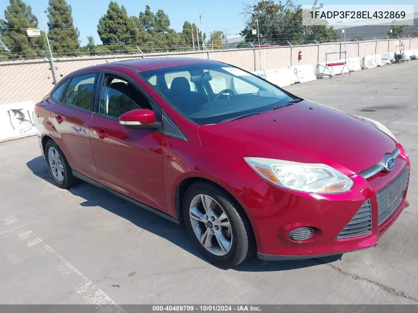 2014 Ford Focus Se VIN: 1FADP3F28EL432869 Lot: 40489709