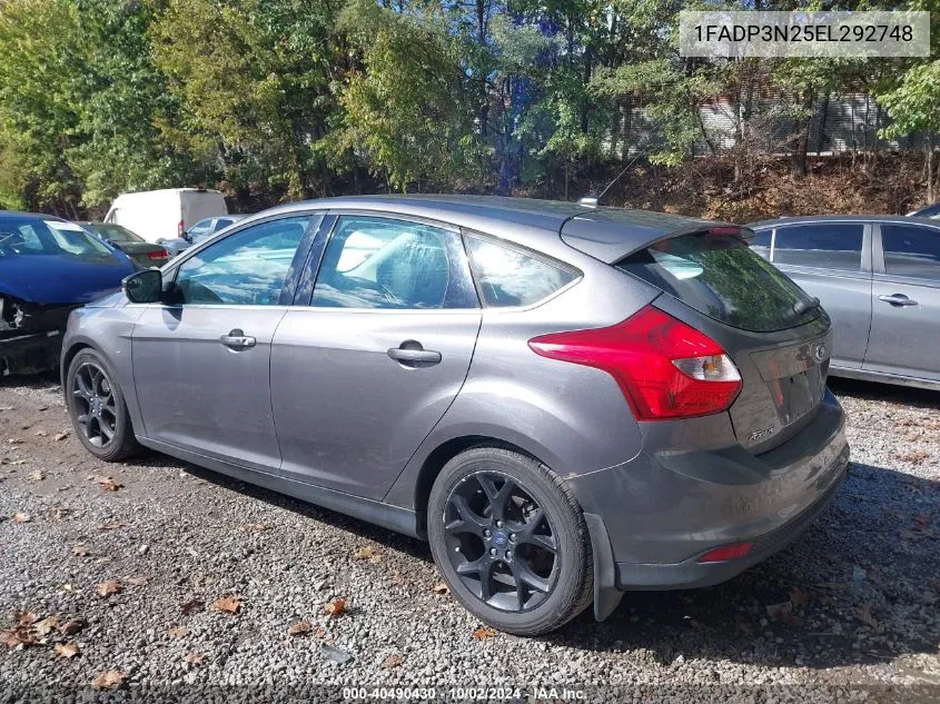 2014 Ford Focus Titanium VIN: 1FADP3N25EL292748 Lot: 40490430