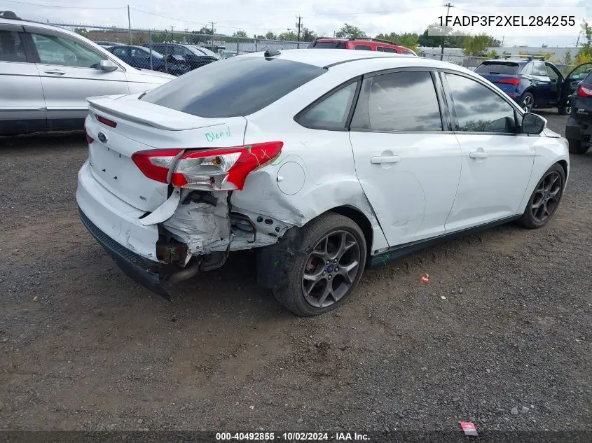 2014 Ford Focus Se VIN: 1FADP3F2XEL284255 Lot: 40492855