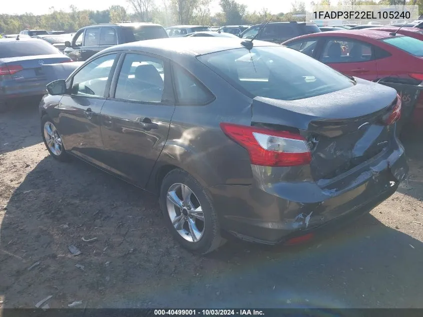 2014 Ford Focus Se VIN: 1FADP3F22EL105240 Lot: 40499001