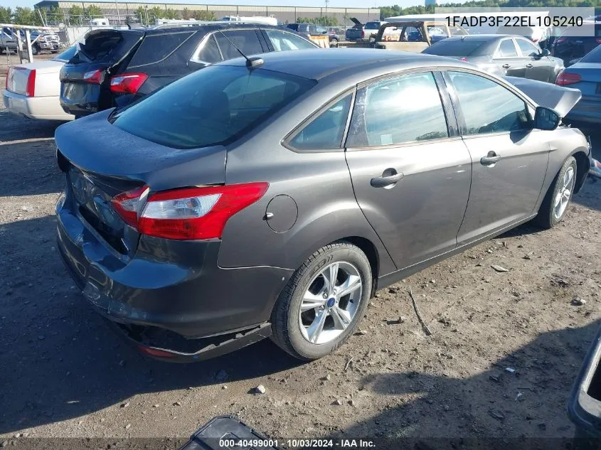 2014 Ford Focus Se VIN: 1FADP3F22EL105240 Lot: 40499001