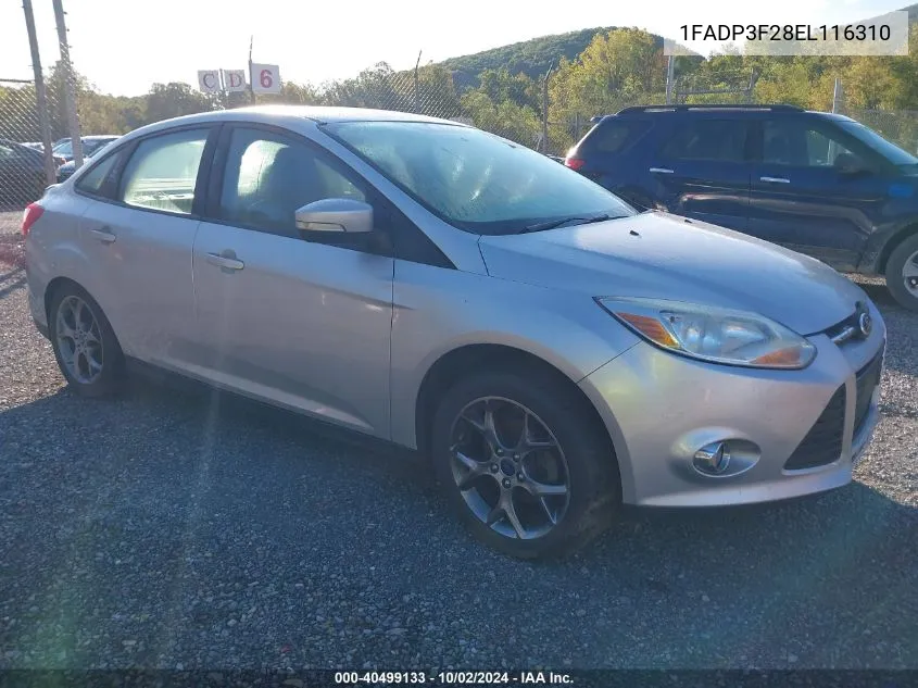 2014 Ford Focus Se VIN: 1FADP3F28EL116310 Lot: 40499133