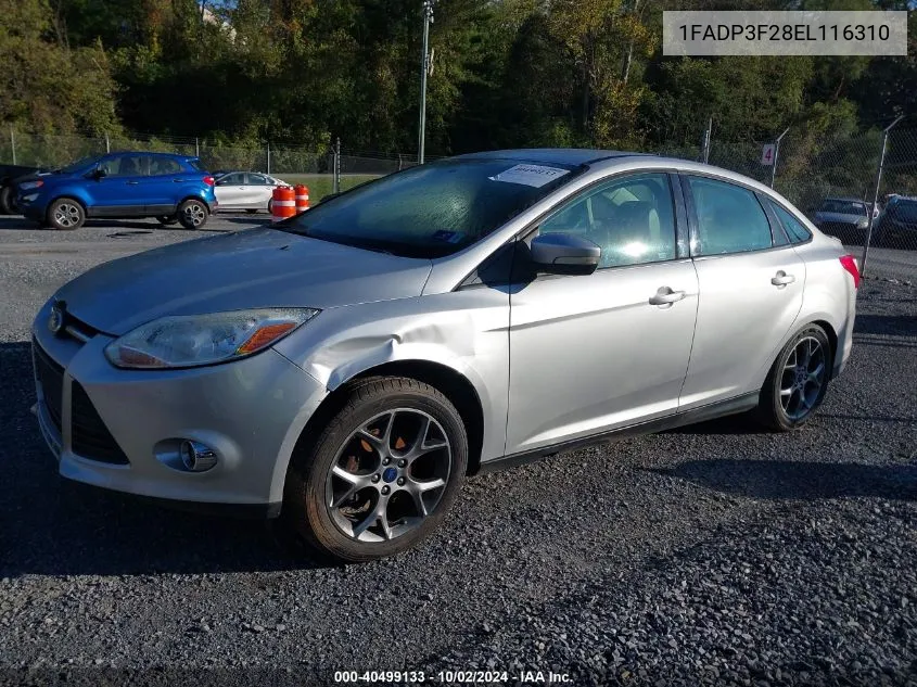 2014 Ford Focus Se VIN: 1FADP3F28EL116310 Lot: 40499133