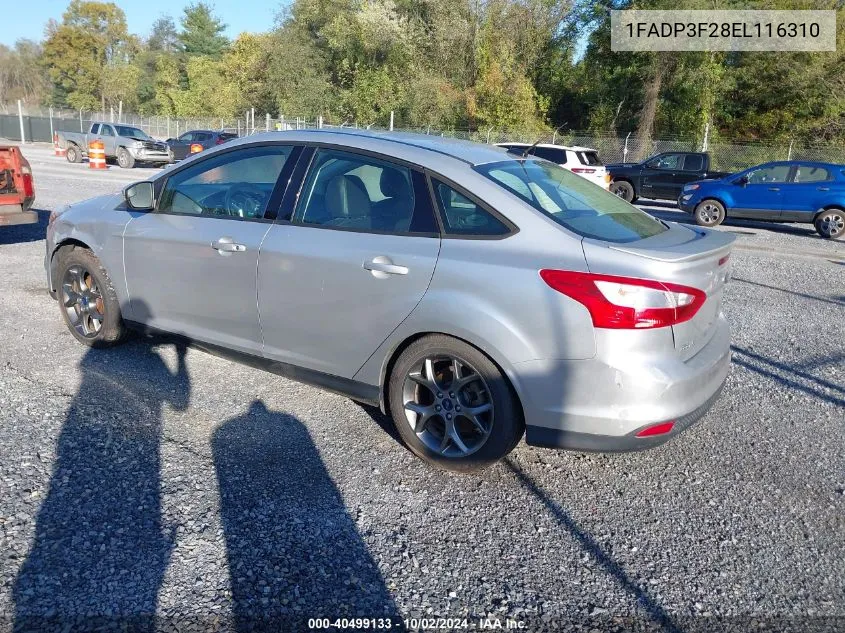 2014 Ford Focus Se VIN: 1FADP3F28EL116310 Lot: 40499133