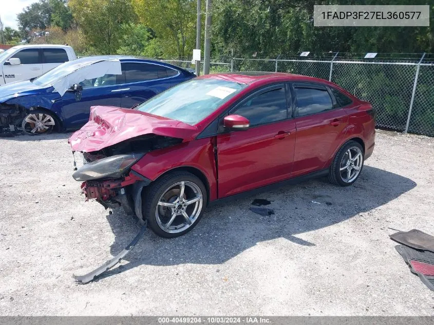 2014 Ford Focus Se VIN: 1FADP3F27EL360577 Lot: 40499204