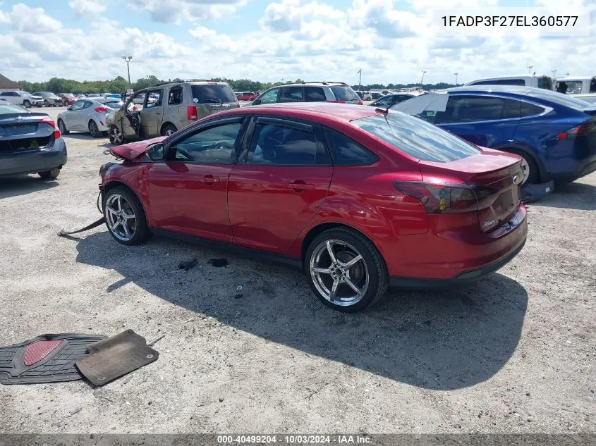 2014 Ford Focus Se VIN: 1FADP3F27EL360577 Lot: 40499204