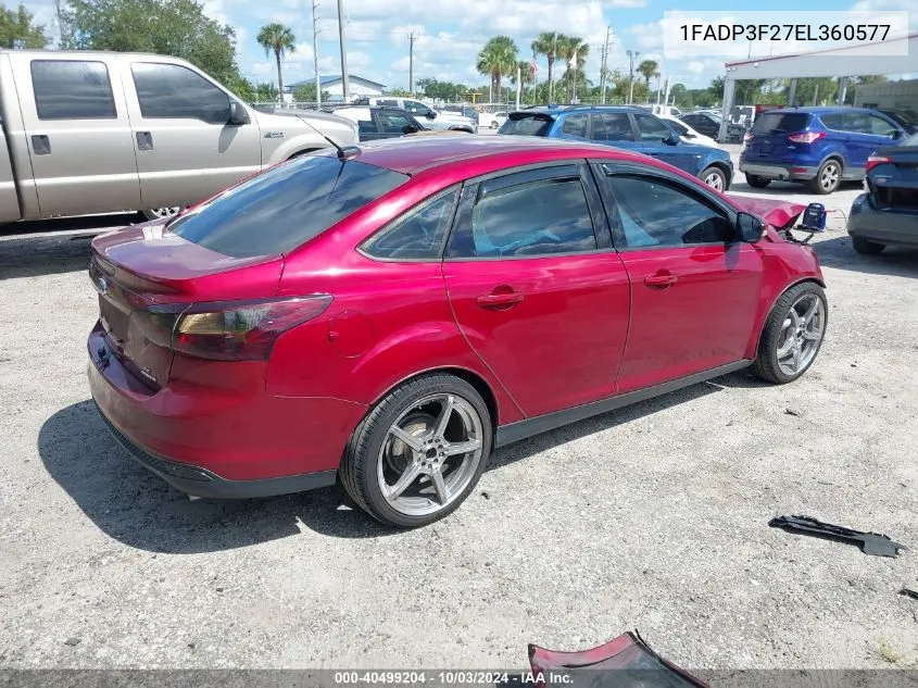 2014 Ford Focus Se VIN: 1FADP3F27EL360577 Lot: 40499204