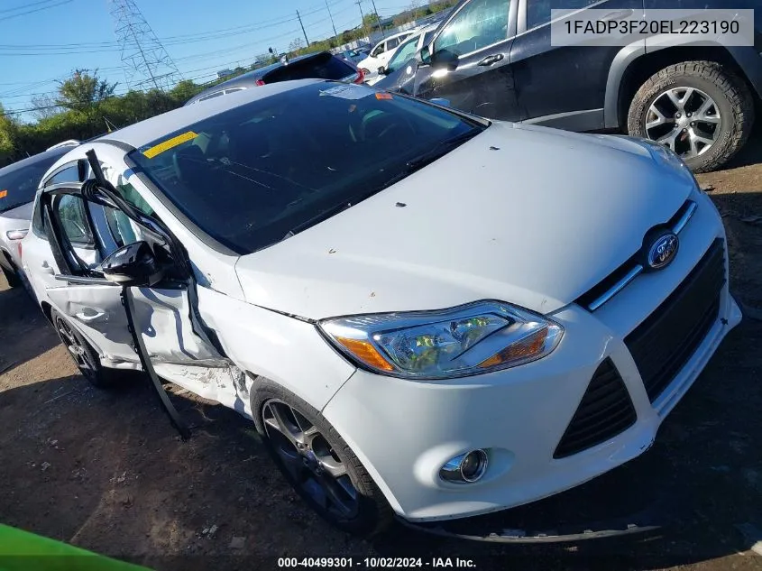 2014 Ford Focus Se VIN: 1FADP3F20EL223190 Lot: 40499301